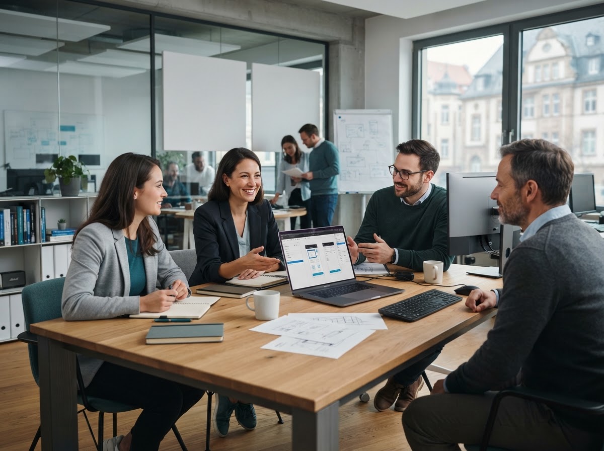 Nivor Rinorela – Unternehmerin prüft Liquiditätsdaten am Arbeitsplatz